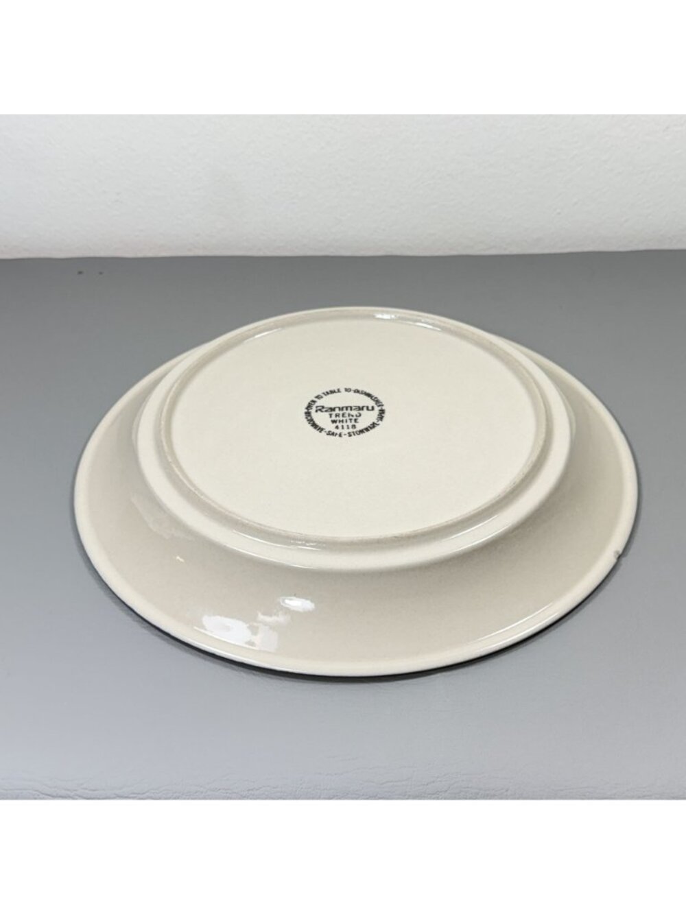 Vintage Ranmaru Trend White 4118 Stoneware Dinner Plate Japan Retro - Picture 12 of 12